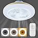 Homefire Led deckenventilator mit Beleuchtung - 50CM Modern Deckenlampe Fan Leise Fernbedienung Wohnzimmerlampe Dimmbar Deckenleuchte Ventilator für Schlafzimmer Wohnzimmer Küche Esszimmer