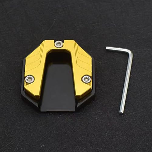 Motorrad-Ständerplatte Für Triumph Bonneville T100 / T120, CNC Aluminiumlegierung Ständer Seitenständer Vergrößern Verlängerungspolster, Motorradzubehör,Yellow