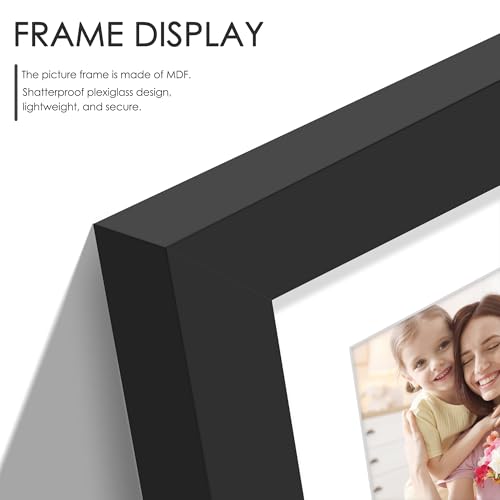 Image of DUENPY 9x12 Picture Frame 4-Opening 3.5x5 Collage Picture Frame Displays Four 3.5x5 inch Photos Collage Wall Decor Wall Hanging or Tabletop Black