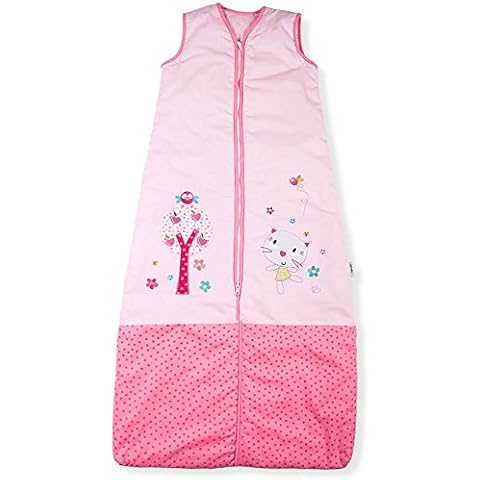 Kiddy Kaboosh Baby Sleeping Bag - Pretty Kitty- Standard (Year Round) Weight, 2.5 tog. Size 12-36 Months, Adjustable Length. Machine Washable - can laso be Used with Car Seats & Buggies Cover