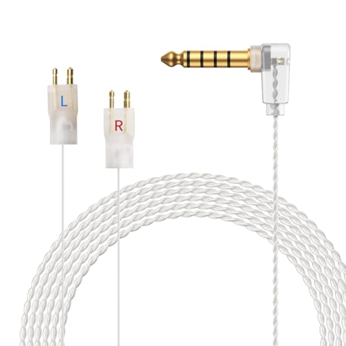 OKCSC Aurora �C���z���P�[�u�� FitEar�p �����P�[�u�� 2Pin�R�l�N�^ 4.4�o �o�����X�ڑ� 2�c �����xOFC�⃁�b�L MH334�EMH335DW�ETG223�ETG333�ETG334�ȂǂɓK�� ����120cm �ɍ׃^�C�v