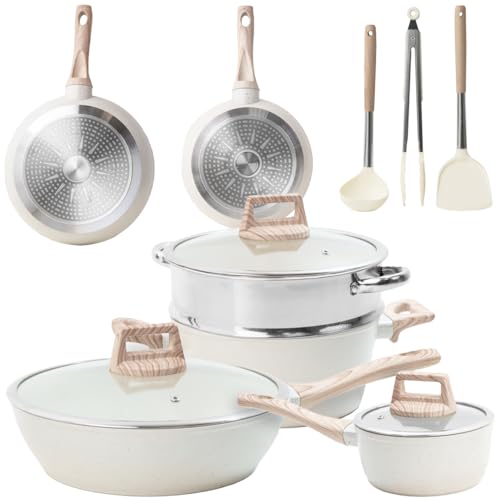 Stainless Steel Pot and Pan Set for Home Cooking | Durable Stainless Cookware with Even Heat Distribution | Classic Pots and Pans Stainless Steel Set for All | Pot and Pan Set Cooktops by Caldwell