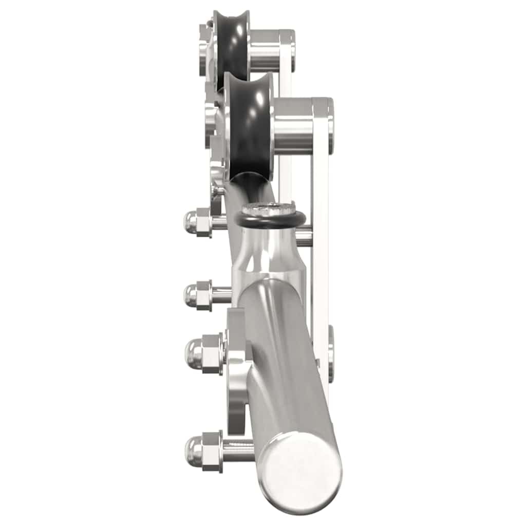 Juego de herrajes para puerta corredera de 183 cm, acero inoxidable plateado con tope de puerta, ruedas, guía de suelo para puerta de habitación y puerta principal, herrajes duraderos para