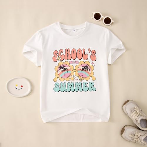 Image of CM C&M WODRO School's Out for Summer Shirt Girl Last Day of School T-Shirt Kids Cute Summer Vacation Short Sleeve Tees Top