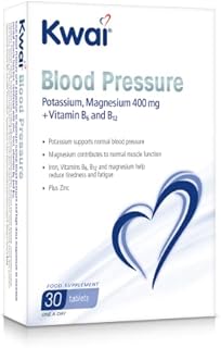 Kwai Blood Pressure | Tablets I Potassium to support normal blood pressure | Magnesium and Zinc contribute to normal muscle function (incl heart muscle) I Iron and Vitamins B6 & B12 improve energy levels | 30 tablets