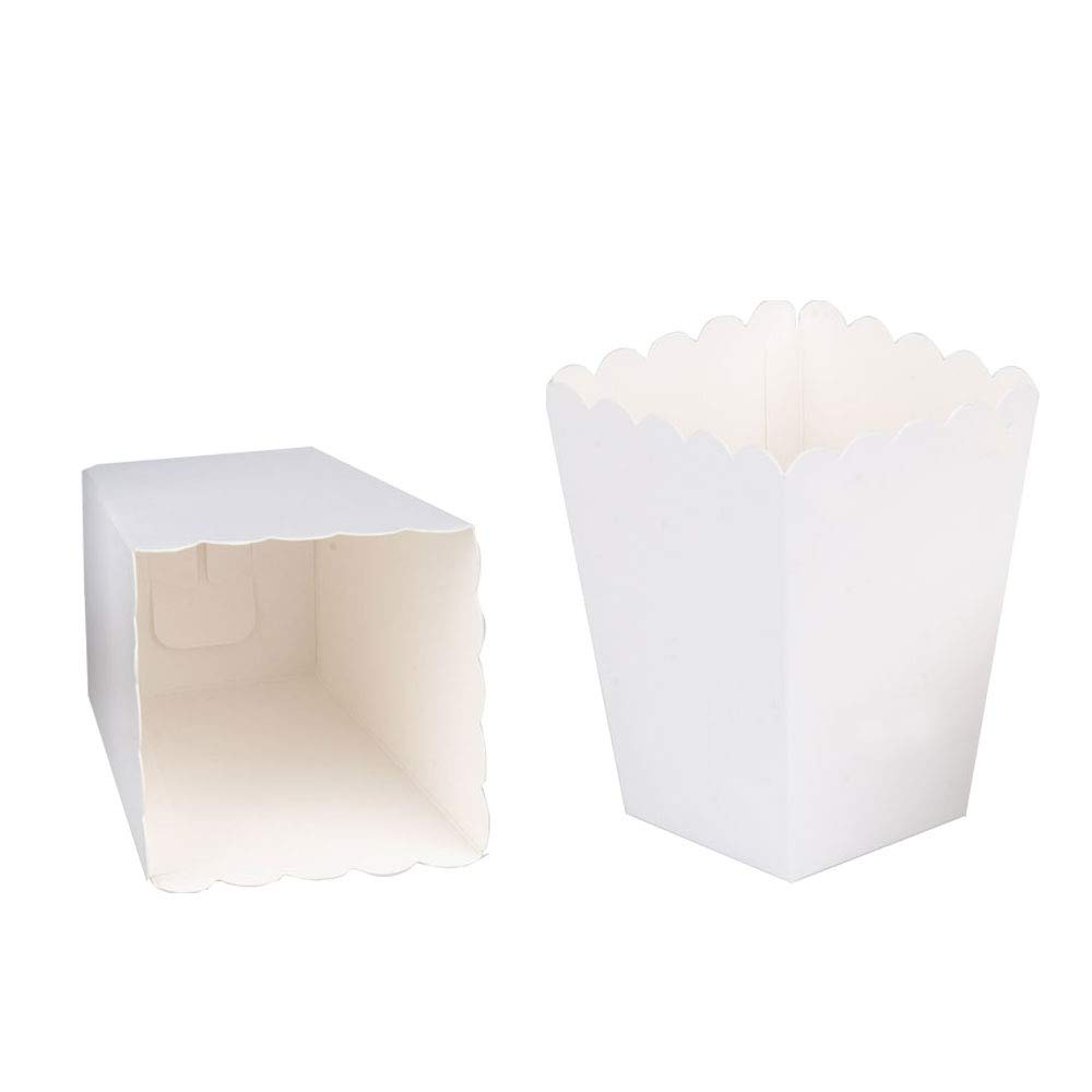YESON Weiße Popcorn-Boxen aus Papier, Mini-Popcorn-Box für Party, 36 Stück