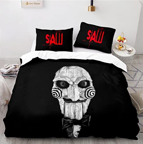 Juego De Ropa De Cama 3D De Sierra De Película De Terror Juegos De Fundas De Edredón con Fundas De Almohada Textiles para El Hogar Tamaño Doble Queen King para Decoración De Dormitorio 240 * 260cm