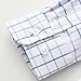 Teen Boys Plaid Shirts Button Down Long Sleeve School Shirt Mock Neck Pure Cotton Trendy Tops Cozy (White, 7-8 Years)