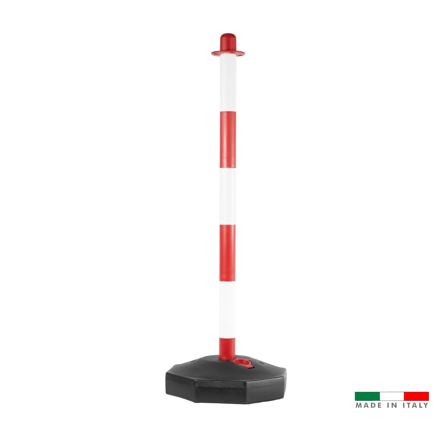 OWIJI Paletti Delimitazione in Plastica con Catena Bianchi e Rossi 2 Unità Delimitatore Parcheggio 86x28 cm Transenne in Plastica Made in Italy Premium Quality Colonnine Segnapercorso Catena 2,5 Metri