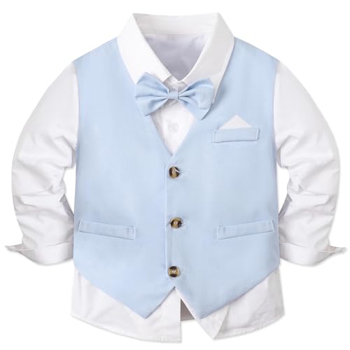 Image of SANGTREE Baby Boys Toddler Gentleman Kids Formal Outfits Long Sleeve Suit Clothing Set 3 Months - 9 Years
