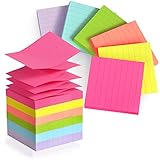 Pop Up Sticky Notes 3x3, Easy Post Pop Up Notes Refill, Lined Accordion Style Self-Sticky Note Pads,600 Sheet Assorted Color Sticky Notes with Lines, School & Office Accessories
