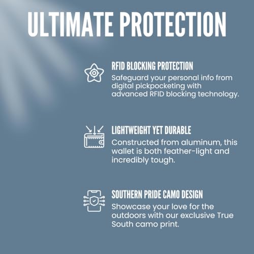 True South RFID Blocking Slim Metal Wallet with Money Clip | Minimalist Alumium Card Holder - Camouflage Front Pocket EDC Wallet for Men, Gift for Him4