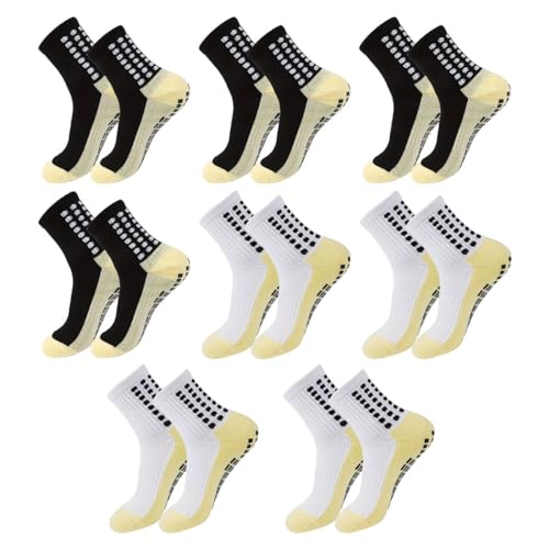 imagen de Calcetines de Fútbol 8 Pares Calcetas Antiderrapantes Futbol con Negro Tubo mMedio Calcetines Deportivos para Hombre Adecuado para Béisbol,Correr, Baloncesto,Baloncesto