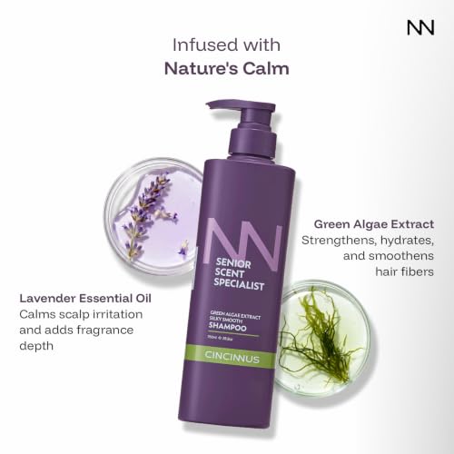 Image of Cincinnus Silky Smooth Shampoo | Green Algae Extract, Salicylic Acid, Lavender, Rose, B5 | shampoo for soft, shiny and smooth hair | Nourishing Shampoo for Dull & Rough Hair (750ml)