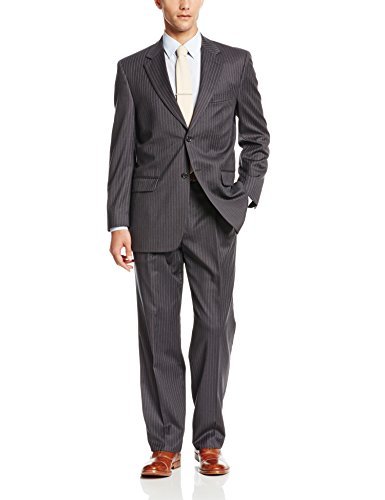 Jones New York Men's Brad 2 Button Center Vent Suit with Double Pleated Pant