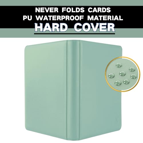 Image of 1000+ Pockets Trading Card Binder, 16-Pocket Card Ablum Compatible with MTG,Sports Cards & Other Standard Size Trading Cards (Light Green)