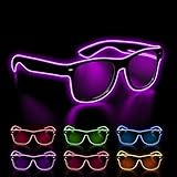 Kimimara LED Brille - LED Leuchtbrille Partybrillen Leuchtende Sonnenbrille - Neon Rave Party Glasses Festival Accessoires für Karneval Halloween (Lila)