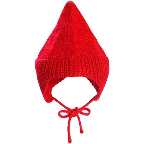 Children-Hat Knitted Beanie Fashion - Girls Boys Knitted Beanie Sharp Pointed Warm Cap - Red - M Cover