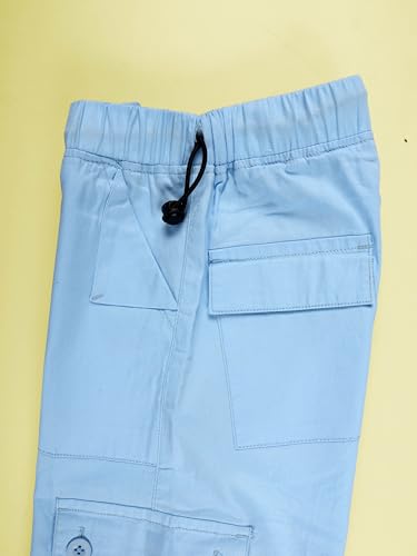 Image of KiddoPanti Girls Cotton Knit Solid Parachute Pant with Cargo Pocket