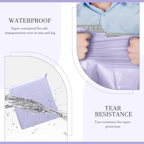 Image of Metronic Poly Mailers 24x24 100 Pack, Extra Large Shipping Bags for Clothes | Thick Strong Adhesive Waterproof Tear-resistant Mailing Envelopes, Packing Bags for Clothing, Small Business, Lilac Purple.