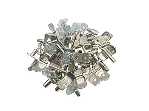 Shelf Pegs, 60 Pcs 6 Styles Nickel Plated Shelf Pins, for Shelf Holes on Cabinets, Entertainment Centers, Cabinet Shelf Peg
