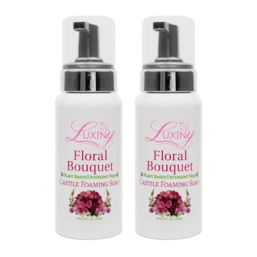 Sabonete de castela, sabonete líquido para as mãos, hidratante natural para a cozinha e banheiro, sem óleo de palma, vegano e sem crueldade, feito nos EUA, 240 ml, pacote com 2 (buquê floral)