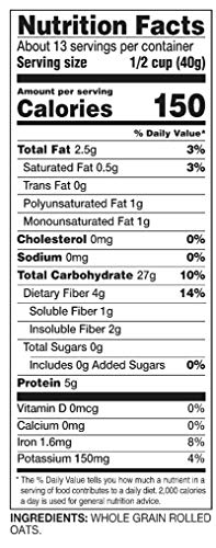 Amazon Fresh ASD282 Amazon Brand - Happy Belly Quick Cook Oats thumb #3