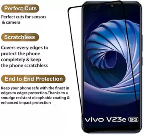 Image of DD SON Premium HD+ Tempered Glass Screen Protector Guard Compatible For Vivo V23e / V20 SE / V21 / V21 5G / V21e / V20 / V25 / V25e | Edge to Edge Coverage With Easy installation kit for Smartphone