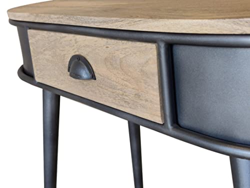 Image of The Attic Gunmetal Console Table for Living Room Foyer - Designer Natural Matte Finish