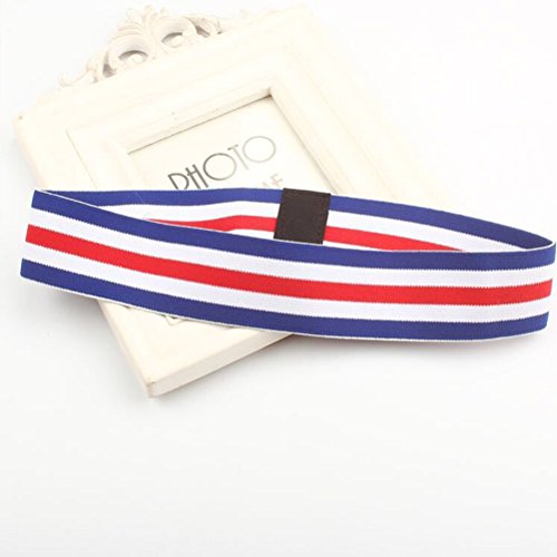 Lurrose Faixa de cabeça atlética para treino de moda azul, branca e vermelha, faixa para cabeça com