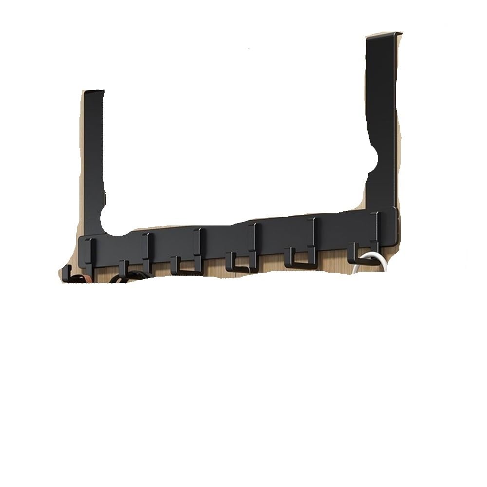 Sunrrafck Black-18Cm 1Pcs Storage Hooks Over The Door 6 Clothes Coat Hat Towel Hanger Home Organizer Rack Bathroom Kitchen Accessories Holder(Black-18Cm)