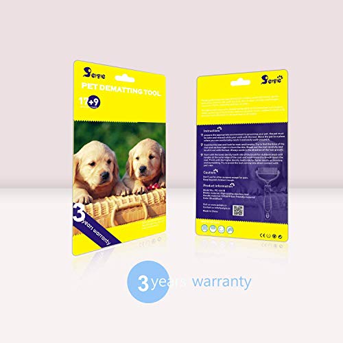 Deshedding 2-Sided Pet Grooming Tool for Cats & Dogs with Thick, Curly, and Wiry Hair - Dematting for Mats & Tangles, Reduces Shedding - Thumbnail 7