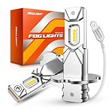 SEALIGHT H3 LED Fog Light Bulb, 30,000LM 800% Upgrade 6500K H3LL H3 LED Bulb, Long-Lasting Fog Lights, 1:1 Size Compact Design