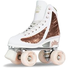 Crazy Skates Glitz Roller Skates | Adjustable or Fixed Sizes | Glitter Sparkle Quad Skates for Women and Girls