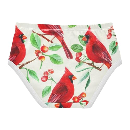Cotton Toddler Girls Underwear Watercolor Red Birds Green Girl Panties Cute Designer Briefs Undies Kids 2t2