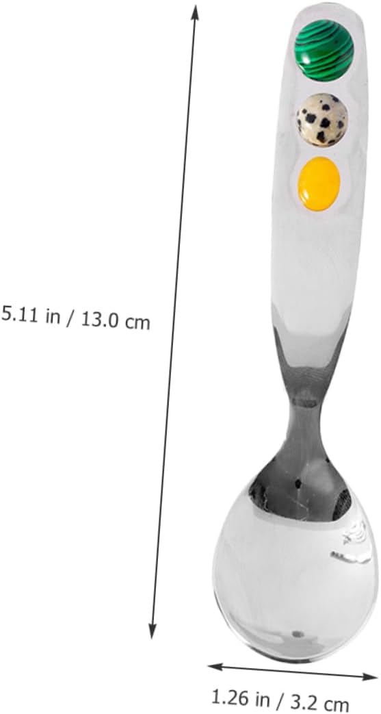 PRETYZOOM 1 Set Ergonomic Salad Fork Convenient Appetizer Fork Reusable Salad Cute Sundae Spoon Fruit Yogurt Spoon Mixing Dessert Party Appetizer Flatware Stone