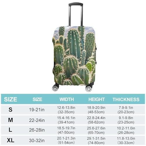 Green Cactus Printed Luggage Cover Protector, Fits 18-32 Inch Luggage2