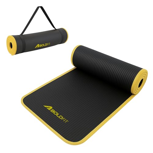 Image of Boldfit Yoga Mat for Women Men & Kids NBR with Carrying Strap 10mm Thick YogaMat for Men Exercise Mat for Home Workout & Gym Anti Slip Anti Skid Workout 10 Mm Extra Thick YogaMat