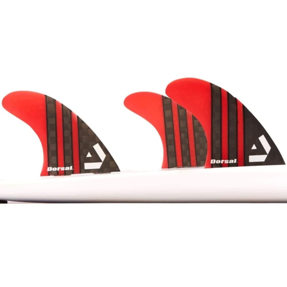 DORSALSurfboard Fins Thruster 3 Set FCS Compatible Medium Red