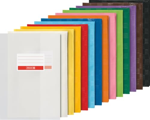 BRUNNEN Hefthüllen-Set | 159×233 mm A5 sortiert 14 Stück