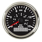 Para estrenar JIAOJIAO HAN-Store Ajuste for el Coche de Barco de 85 mm Digital GPS Velocímetro 0-15 Nudos 0-17 mph Calibre odómetro con medidor de Velocidad de retroiluminación roja 9-32V (Color : BS)