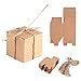 50pcs Cajas de Cartón Kraft para, 5x5x5cm Cajas de Papel Kraft de Caramelo Dulces, Papel Kraft con Cuerda de Yute