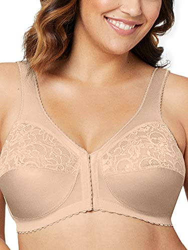 Glamorise Full Figure Plus Size MagicLift Front-Close Support Bra Wirefree #1200