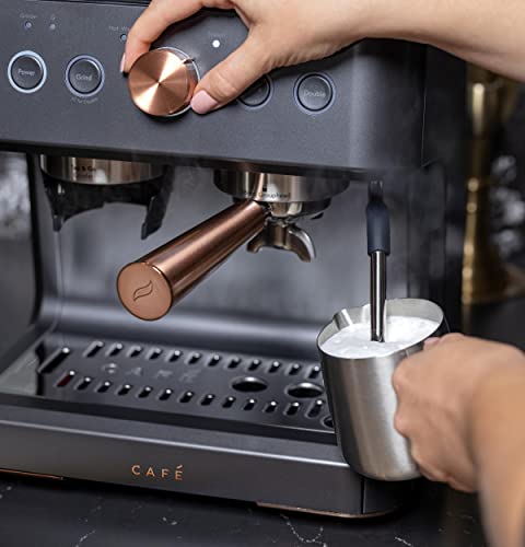 Café Bellissimo Semi Automatic Espresso Machine + Milk Frother | Wifi Connected| Built-In Bean Grinder, 15-Bar Pump & 95-Ounce Water Reservoir | Matte Black, C7Cesas3Rd3 #TOP1
