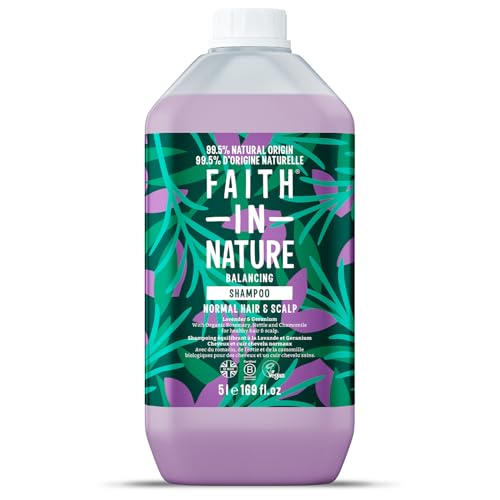 Faith In Nature Champú Natural - Vegano y sin Crueldad, sin SLS ni Parabenos - Envase De 5 Litros, Lavanda y Geranio