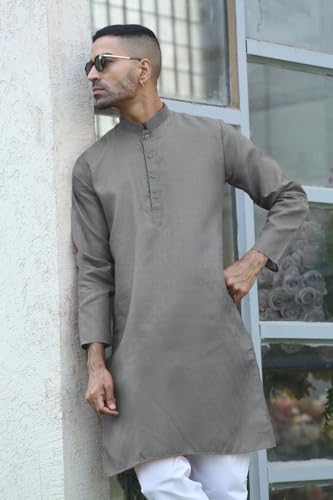 Image of KRAFT INDIA Men's Cotton Kurta Pyjama Set | Woven Design Traditional Ethnic Wear | Festive, Wedding & Casual Outfit | Comfortable & Breathable Fabric