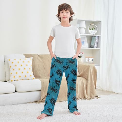 Hand Drawn Cool Bugs Boys Pants for Kids Jogger Pants with Pockets S-XL 6