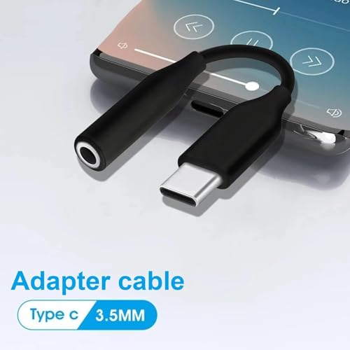 Image of USB Type C to 3.5mm Headphone Headset Jack Audio Connector Compatible for Samsung, OnePlus, Xiaomi, Realme, Zebronics, Vivo & iQoo (Black)