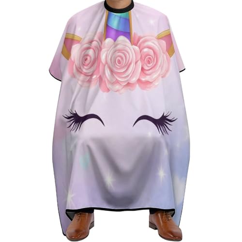 Hair Cape Horse Seas Face Rose Pink Art, Adjustable Hair Colouring Cape Professional Haircut Apron Gown for Men Coloring 140X168cm
