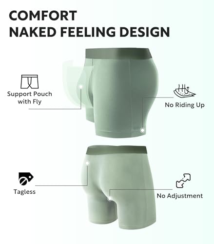 Image of DAVID ARCHY Men's Ultra Soft Underwear Modal Boxer Briefs Slim Fit 6.5 inch | Second Skin Fabric Breathable, Smooth Low-Profile Waistband, Easy Access Side Fly, Tagless Anti Chafing for All-day Comfort